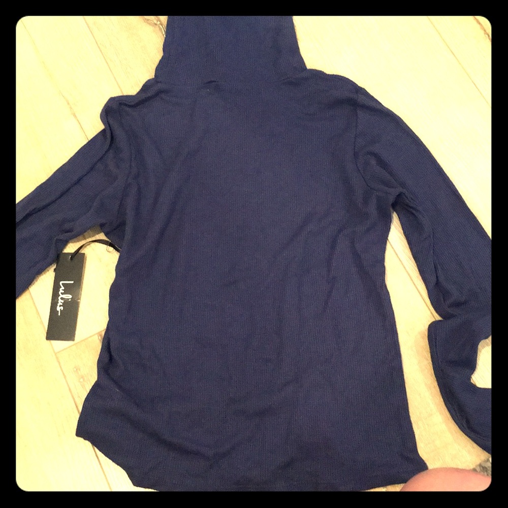 Navy turtleneck